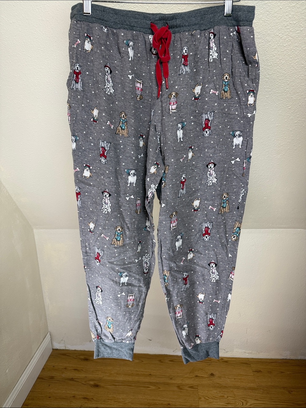 SECRET TREASURES Pajama Pants Winter Dog Print Size Large (12-14)
